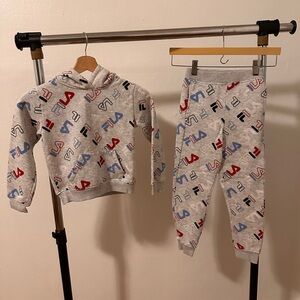 Fila Kids' Gray Hoodie and Jogger Set